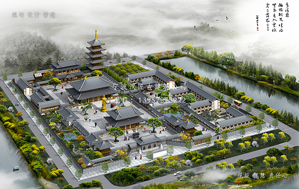 專業設計呈現寺廟壯麗景象——寺廟古建筑鳥瞰圖